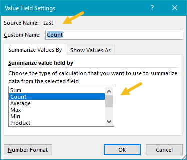 Pivot Table Count With Percentage Exceljet